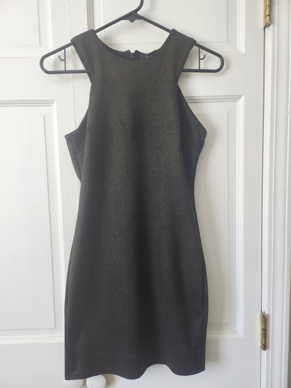 Forever 21 Black Shimmer Halter Mini Dress